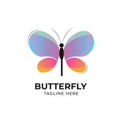 Butterfly logo vector design isolated on white