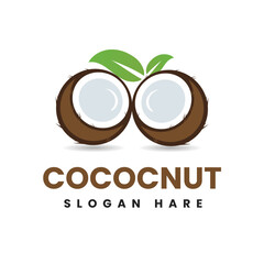 Coconut logo hand drawn vector illustration design.