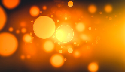 Abstract blurred orange background with bokeh, generative AI.