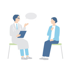 診察を受ける女性と医師