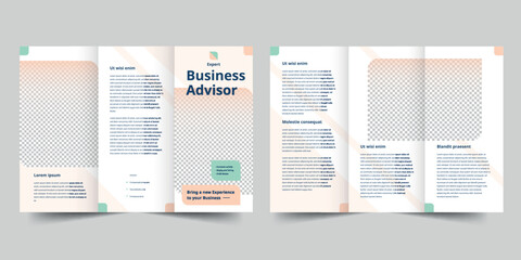 Business Advisor trifold brochure template. A clean, modern, and high-quality design tri fold brochure vector design. Editable and customize template brochure