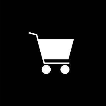 Cart icon image isolated on black background