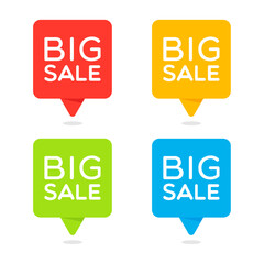 Colorful Set of Big Sale Labels