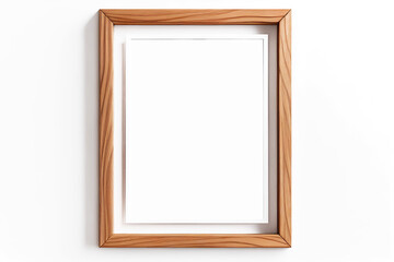 Fototapeta premium Blank wooden frame mockup isolated on white background. Generative ai.