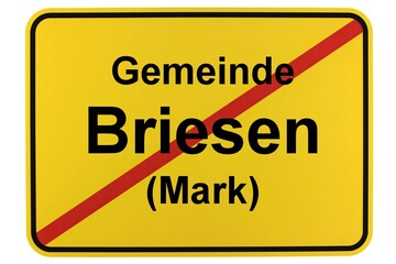 Illustration eines Ortsschildes der Gemeinde Briesen (Mark) in Brandenburg