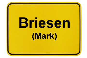 Illustration eines Ortsschildes der Gemeinde Briesen (Mark) in Brandenburg