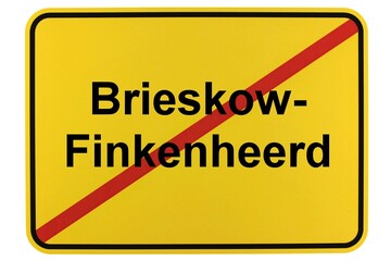 Illustration eines Ortsschildes der Gemeinde Brieskow-Finnenheerd  in Brandenburg