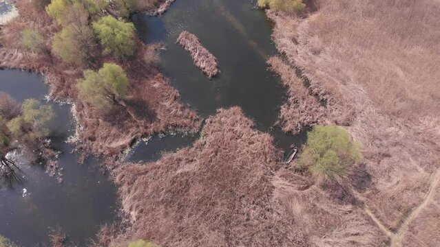 Vacaresti Nature Park, Bucharest. View from the drone