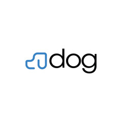 dog logo with line concept and abstract
