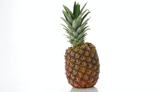 Pineapple rotation on white background