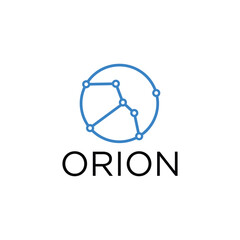 O letter logo with orion constellation concept and abstract design