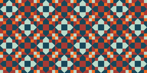 Abstract geometric barn quilt seamless pattern