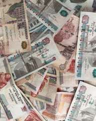 background of banknotes - Egyptian currency  - Egyptian pounds
