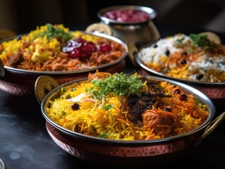 A spicey biryani served in plates