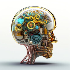 Manipulierbares menschliches Gehirn, ki generated - obrazy, fototapety, plakaty