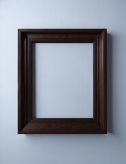 Empty wooden frame on white background