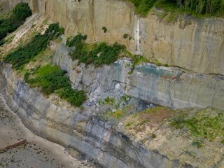 Aerial view of the cliffs at Shanklin Isle of Wight, Great Britain