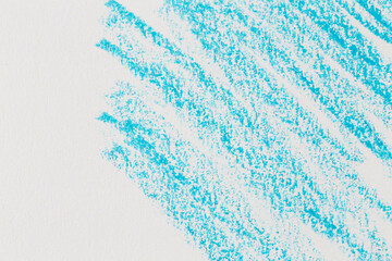 Wax crayon hand drawing blue background