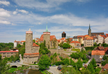 Blick zur Bautzner Altstadt im Frühjahr