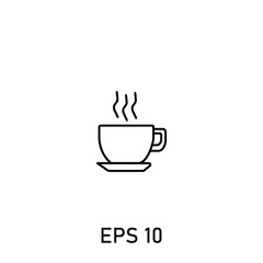 coffee or tea drink cup icon editable stroke eps 10