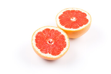 slice of grapefruit isolated on white background