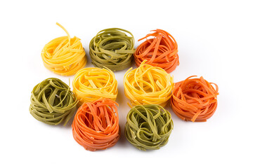 different pasta in three colors