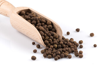 Wooden shovel with black peppercorn