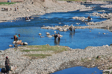 Swat river in the valley of Himalayas, Pakistan © Sergey