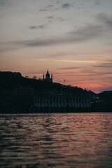 Obraz premium sunset over the river