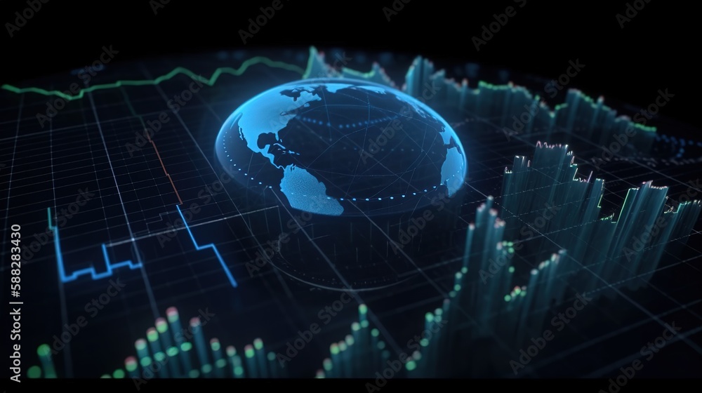 Poster modern infographic template with statistics graphs and financial charts. chart template and chart gr