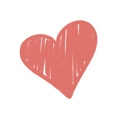 Simple heart doodle. Vector, crayon texture.