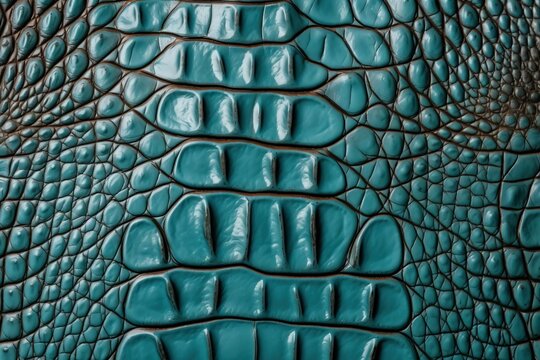  a close up view of a green alligator skin pattern on a piece of alligator skin, showing the detailed details of the crocodile's skin.  generative ai
