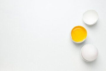 Ingredient for cooking - eggs, space for text