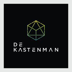Fototapeta premium Abstract hexagon logo vector. Cube logo. Creative geometric logo design concept