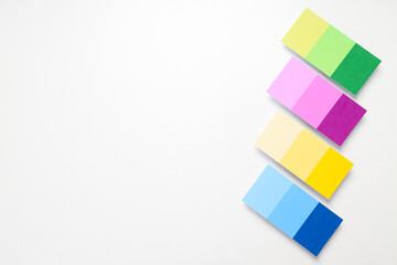 Concept of colors for design, color palettes, space for text