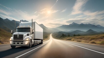 Plakat Digital illustration of a futuristic truck, generative AI
