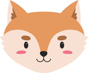 Fox Cartoon Face Illustration