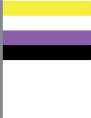 Non-binary flag. LGBTQI concept. Flat design illustration.