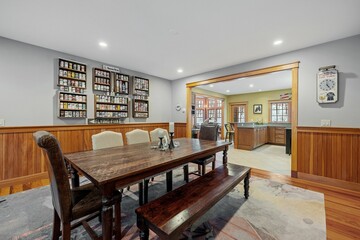 Interior of a contemporary rustic home in the mountains