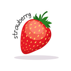 Vector illustration of ripe strawberries. Fruit illustration in flat style isolated on white background.