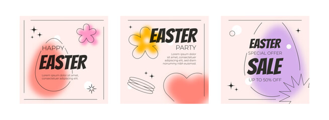 Easter blured shapes banner