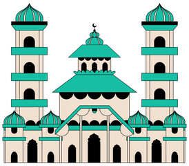 Beige Mosque Moslem Illustrations