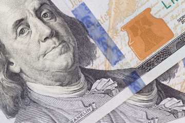 president Franklin on one hundred dollars banknote