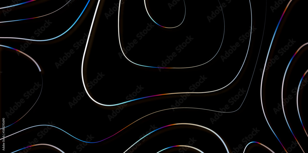 Poster topographic map background concept. topo contour map. rendering abstract illustration. valleys and m