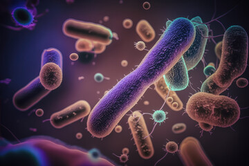 bacteria under the microscope Generative AI