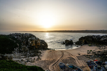 Magical Evening Sky over the Coast of Peniche: A Breathtaking Seascape at Sunrise in Portugal