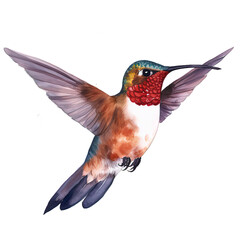 Obraz premium hummingbird watercolor isolated on white background