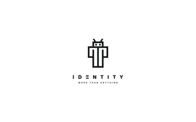 Trendy robot logo template with modern style.