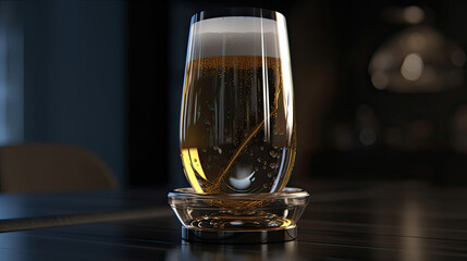 A Glass of Beer on a Table, Generative AI