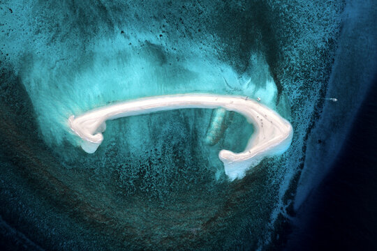 Aerial view of White Island, Mambajao, Camiguin, Philippines.